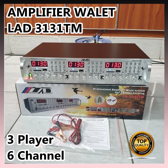 AMPLIFIER WALET LAD LD 3131TM AMPLI WALET 3 PLAYER 6 CHANNEL 3131 TM 6Ch ORIGINAL