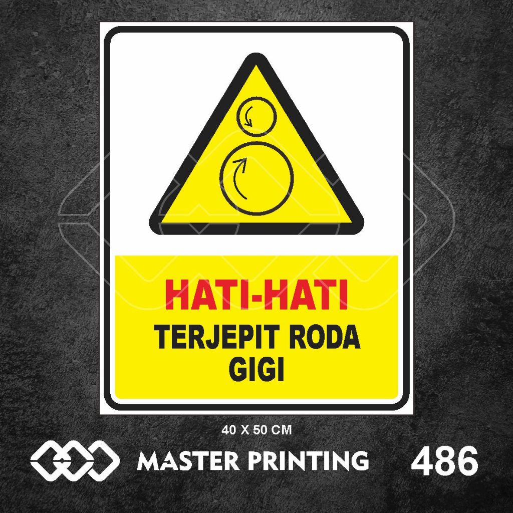 

486 - Stiker Hati-hati, Terjepit Roda Gigi, Sticker Vinyl, Tahan Air, Termurah, dan Bisa Custom