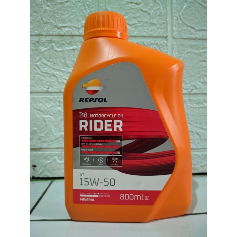 Oli Motor Repsol Rider 4T 15W-50 Pelumas Mesin Terbaik - 0,8L