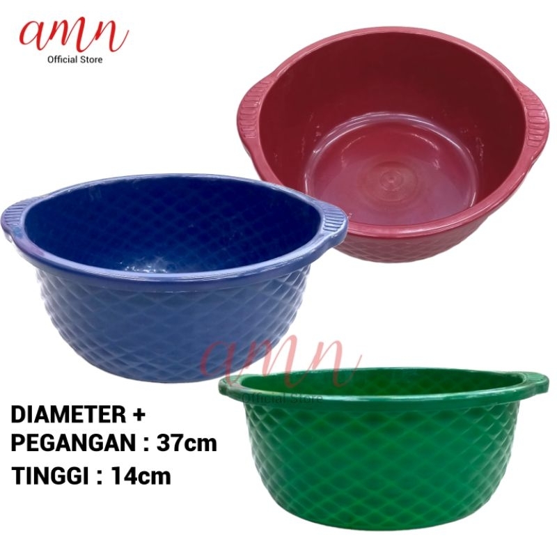 3 Pcs Baskom Plastik Besar / Baskom Serbaguna / Waskom Hajatan / Souvenir / Baskom Jumbo / Baskom Pa