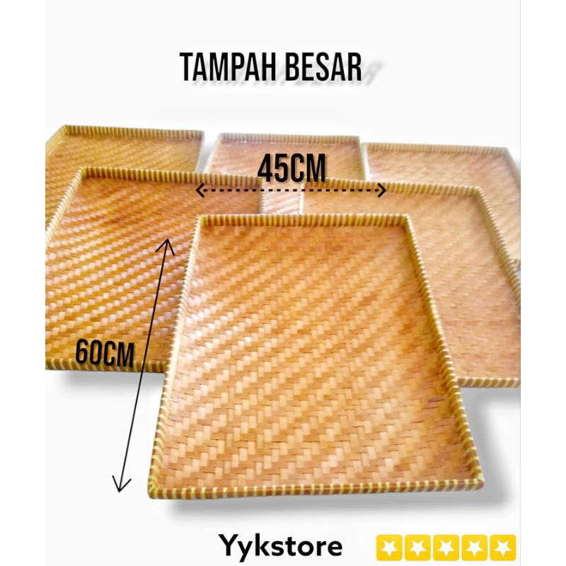 Tampah bambu kotak 45x60cm nyiru tumpeng anyaman bambu