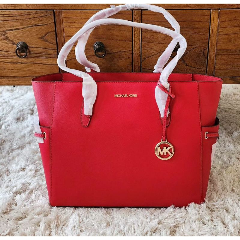 new tas mk Michael Kors Gilly Large Tote bright red original bag