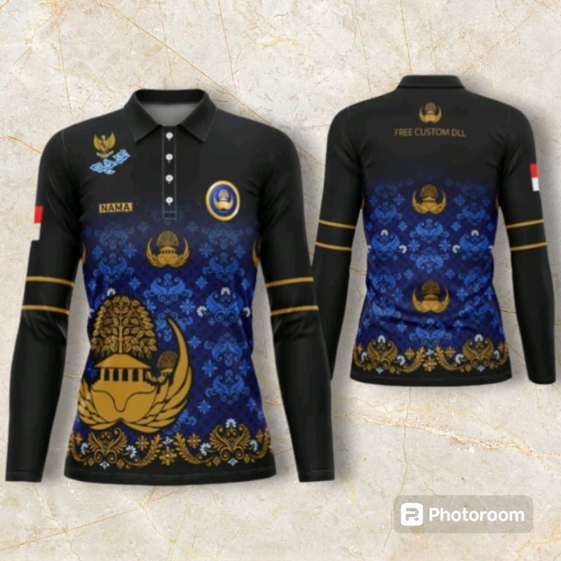 Kaos Krah KORPRI Seragam Korpri Wanita Lengan Panjang