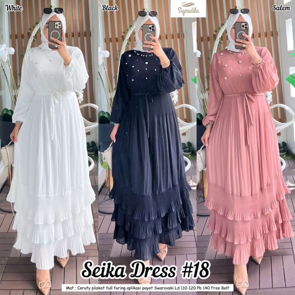 MADANI LABEL / SEIKA DRESS / SEIKA DRESS PLISKET / SEIKA GAMIS PLISKET / SEIKA SET HIJAB / GAMIS PLI