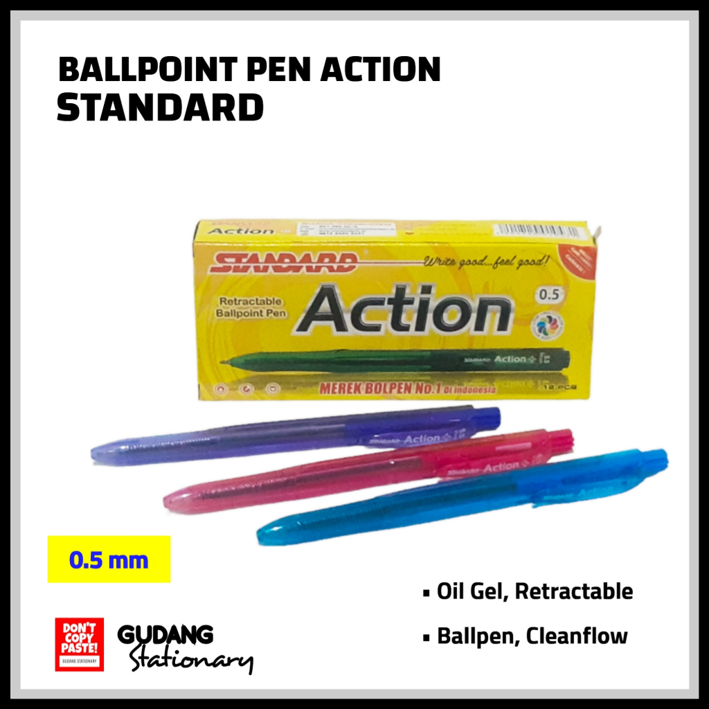 

Ballpoint Pen Action STANDARD [ isi 12 pcs ]