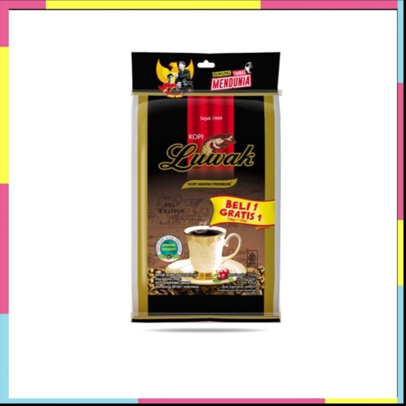 

Luwak kopi bubuk murni premium (1+1) pck 2x130/120g