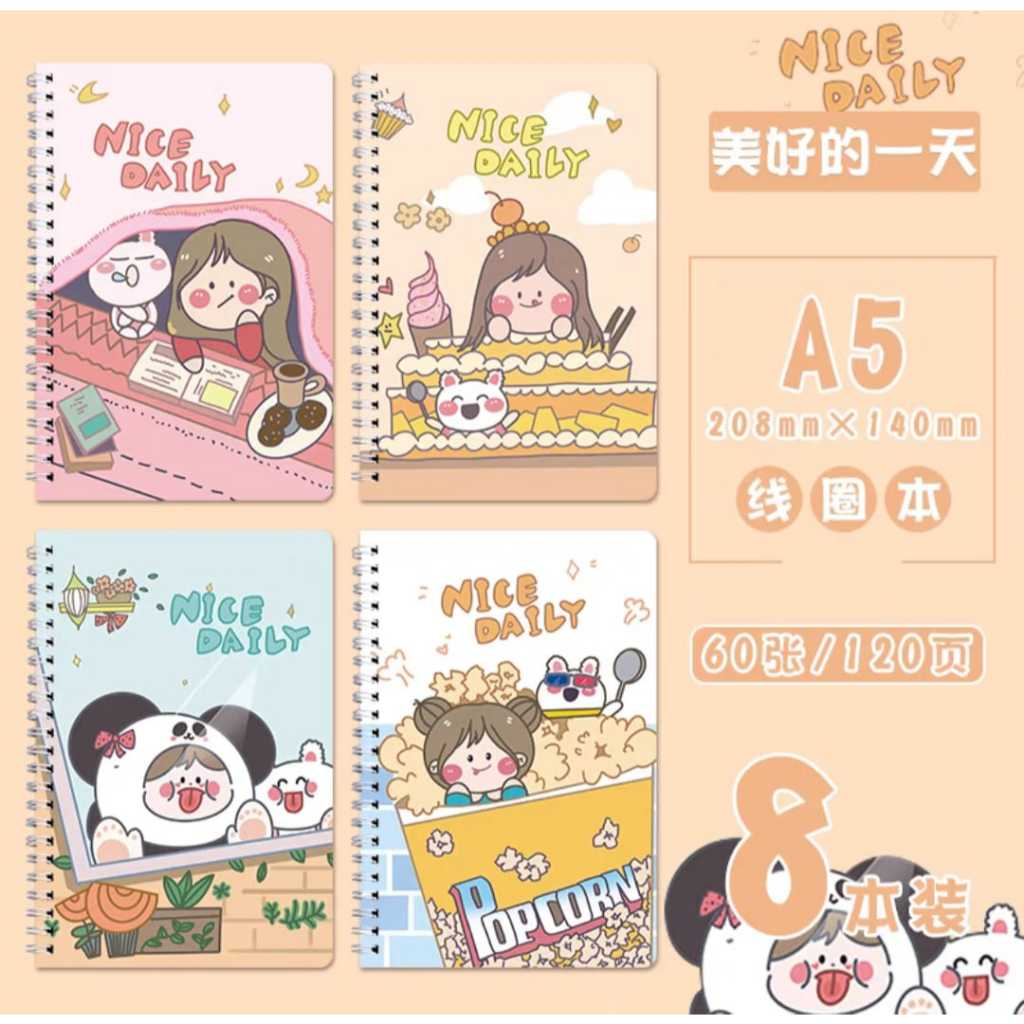 

Buku Tulis A5 Isi 60 Lembar Notebook Mini Alat Tulis Sekolah Anak Kartun Stationery Buku Tulis Garis