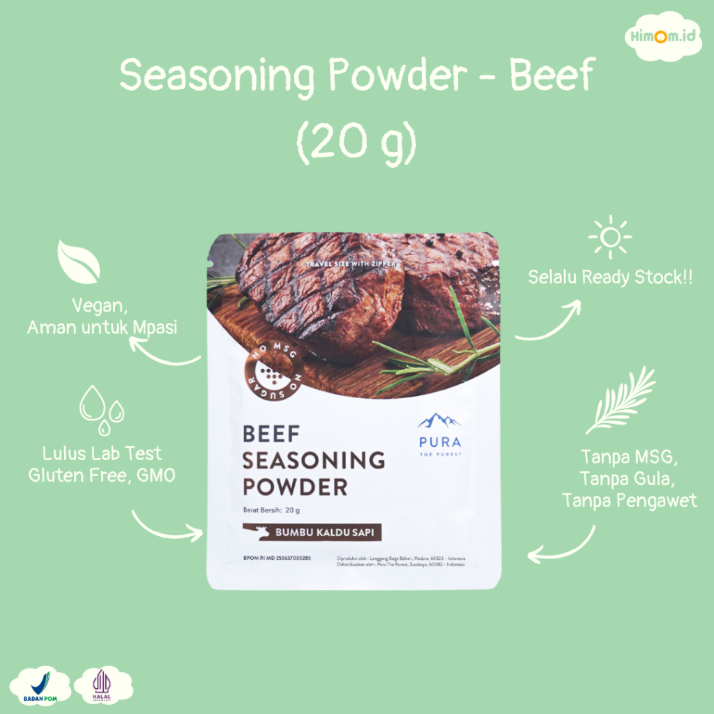 

Pura Kaldu Asli | Bumbu Kaldu Sapi (20gr) - Beef Seasoning Powder - Kaldu Mpasi - Kaldu Serbaguna