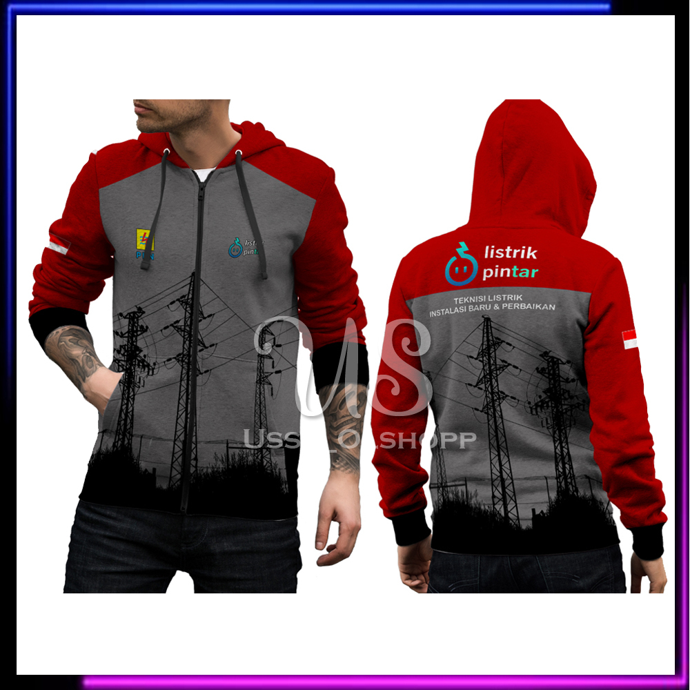 Jaket Pria Pln | Jaket Bomber PLN | Jaket PLN Pria | JAKET PRIA PLN LISTRIK PINTAR BUMN FULLPRINT