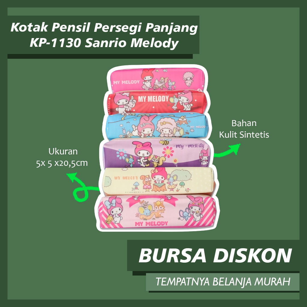 

Kotak Pensil Persegi Panjang KP-1130 Sanrio Melody Wadah Tempat Kostak Pensil Pencil Case