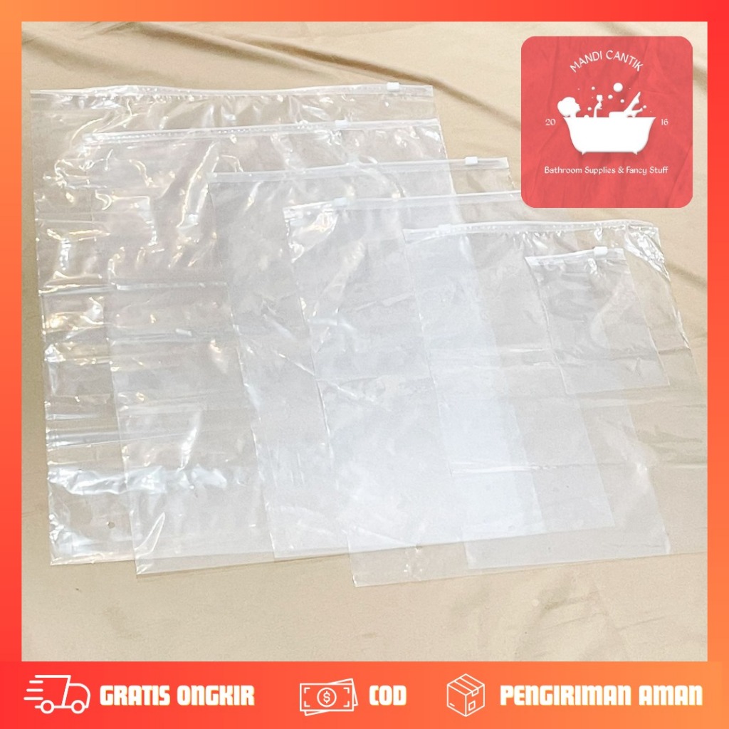 Zip Lock Transparan Kecil Sedang Besar / Plastik Zipper Lock / Zip Bag Transparan / Kantong Zip lock