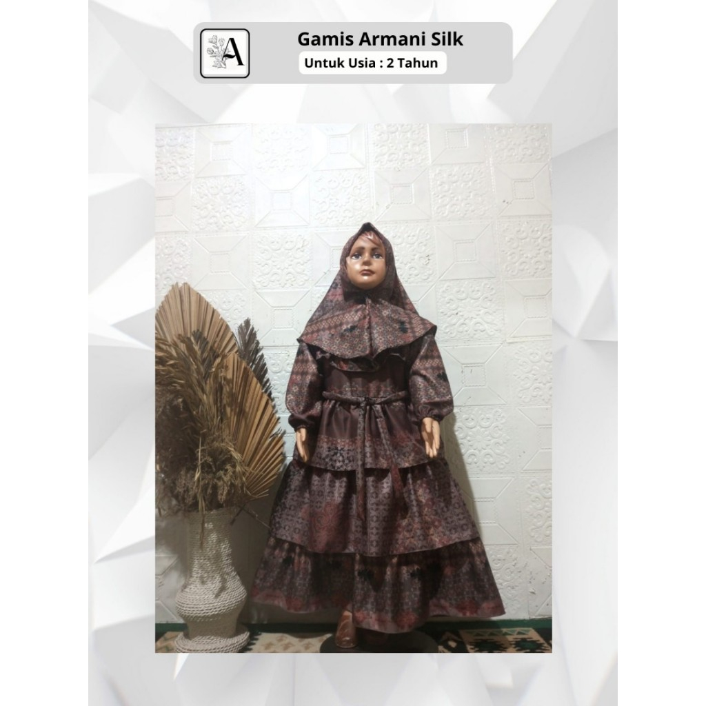 Azza Collection - Gamis Armani Silk Anak Perempuan Usia 2 Tahun