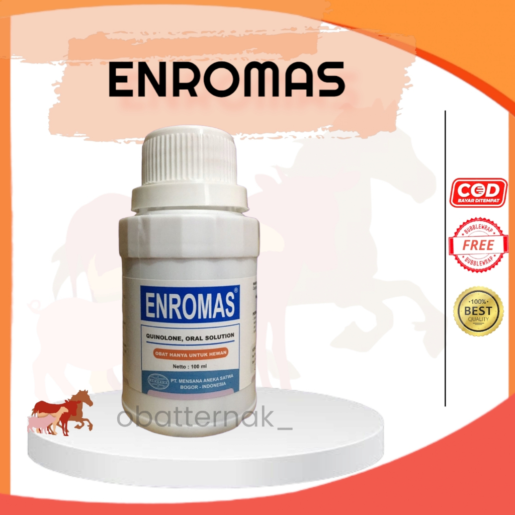 Enromas untuk SNOT CHLOERA BATUK CRD DIARE HEWAN AYAM KAMBING SAPI