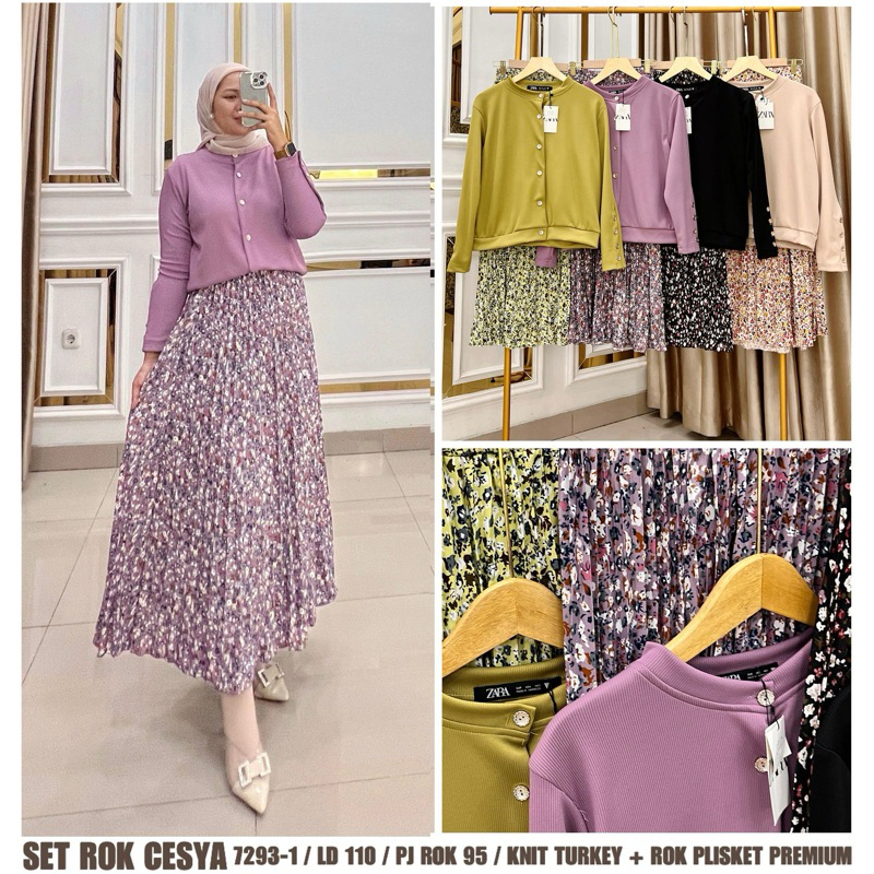 Zara cesya//setelan rok knit Zara//pakaianwanitasby