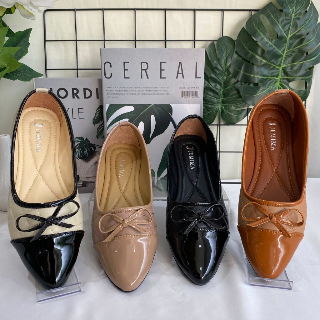 FLATSHOES SEPATU BALET PREMIUM SEPATU FLAT SHOES WANITA SEPATU FLAT HITAM POLOS BALET CEWEK || LOURA