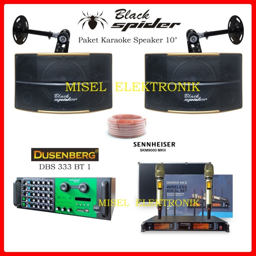 Paket Karaoke Rumahan Speaker Pasif 10 Inch Black Spider Original