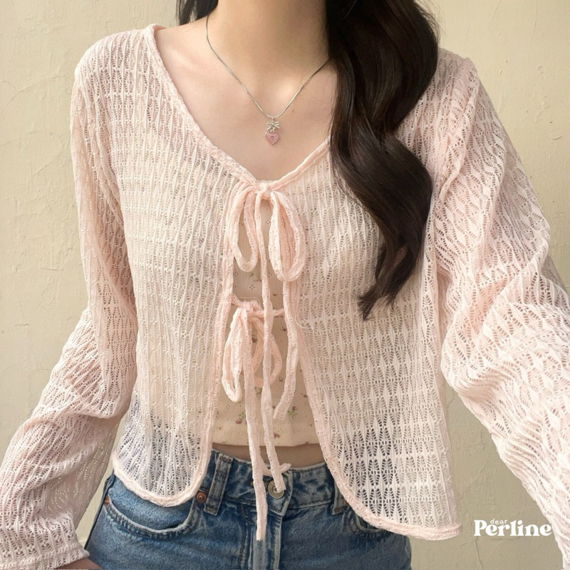 DALNY tie front lace cardigan | outer lace cardigan