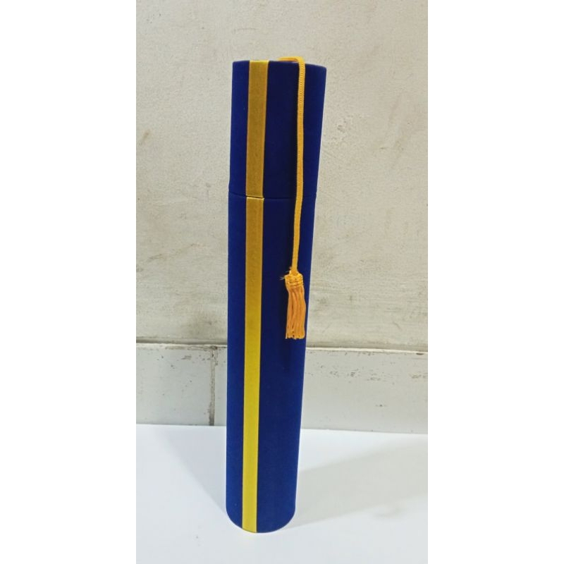 tabung wisuda/ selongsong readystock biru lis kuning