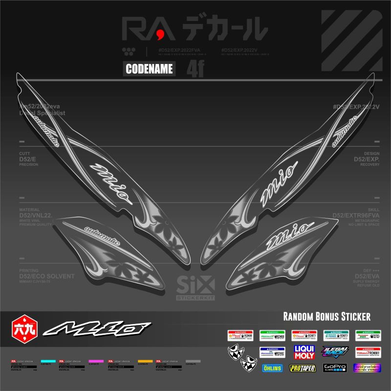 STICKER TRANSPARAN YAMAHA MIO BUNGA /STRIPING YAMAHA MIO BUNGA TRANSPARAN/MIO AMORE/SPORTY