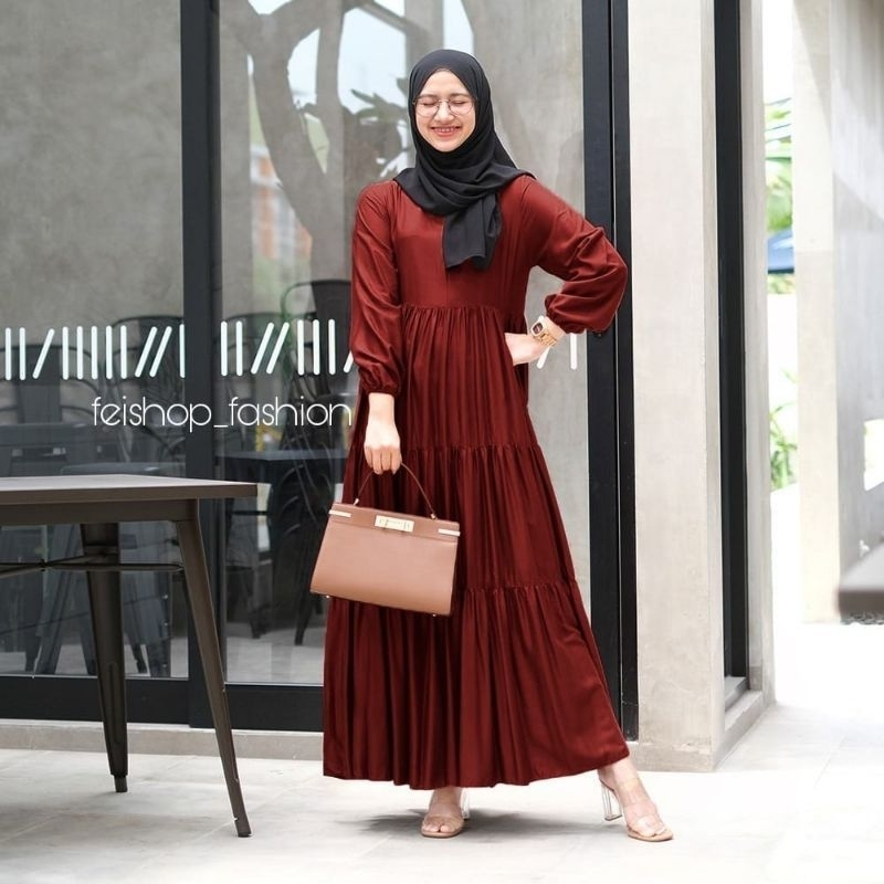 Hanum Dress Rayon Premium - Gamis Hanum Busui Polos