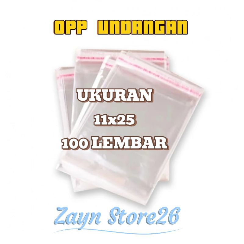 Plastik OPP Hijab 11x25 (100 Lembar) Plastik OPP Undangan COD
