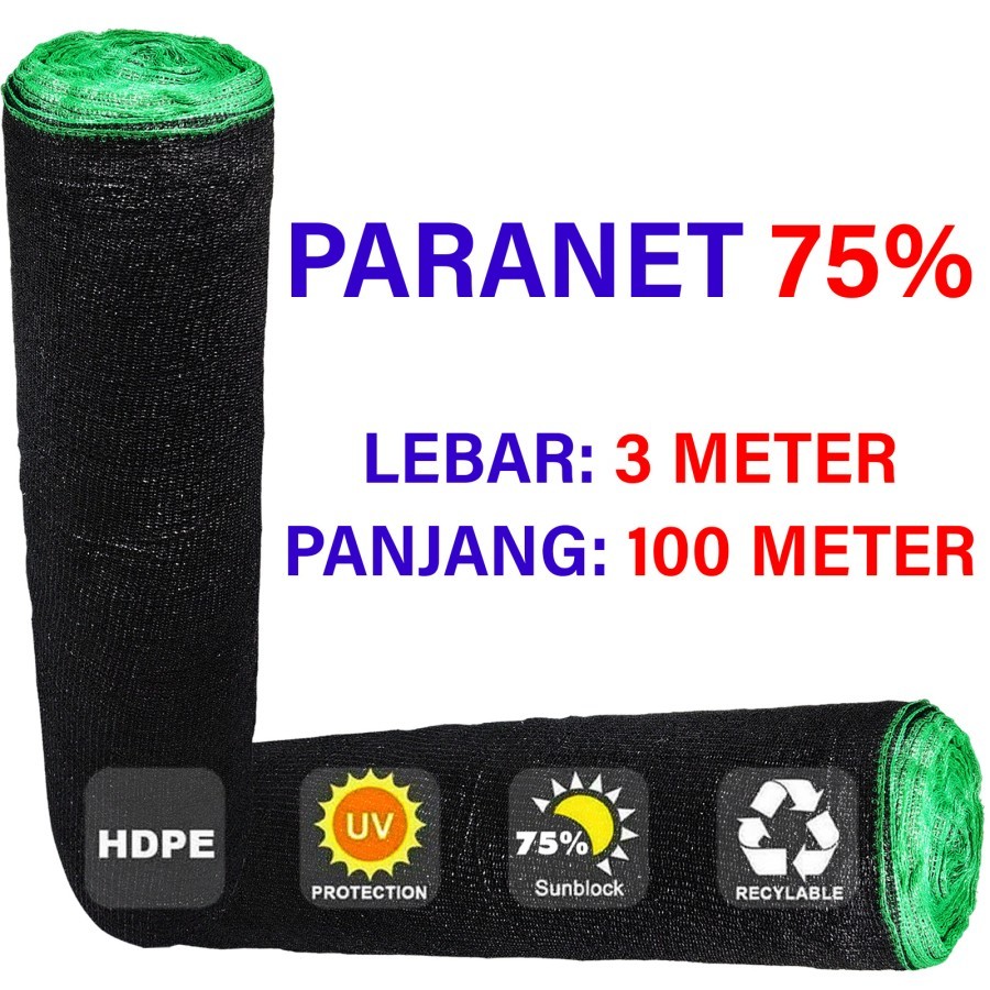 Paranet/ Jaringan paranet 75% roll 100m*3m
