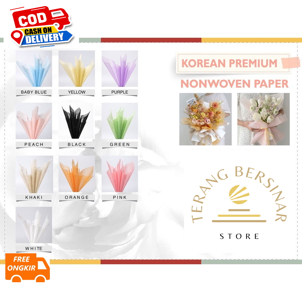 

FLOWER WRAPPING PREMIUM TISSUE NONWOVEN NON WOVEN PAPER KERTAS BUKET TEBAL PEMBUNGKUS BUNGA