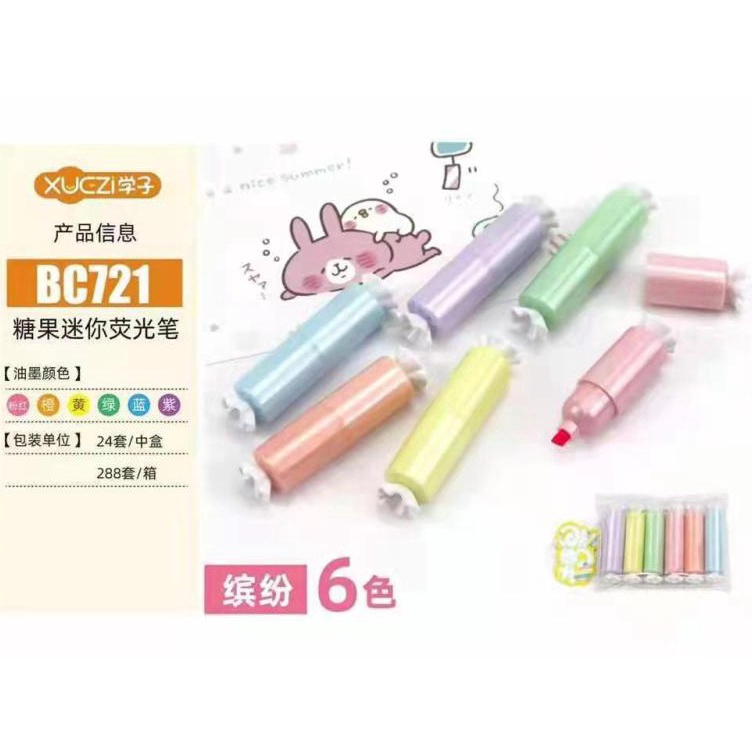 

KODE X34U D BC721 HIGHLIGHTER PASTEL BENTUK CANDY SET isi 6