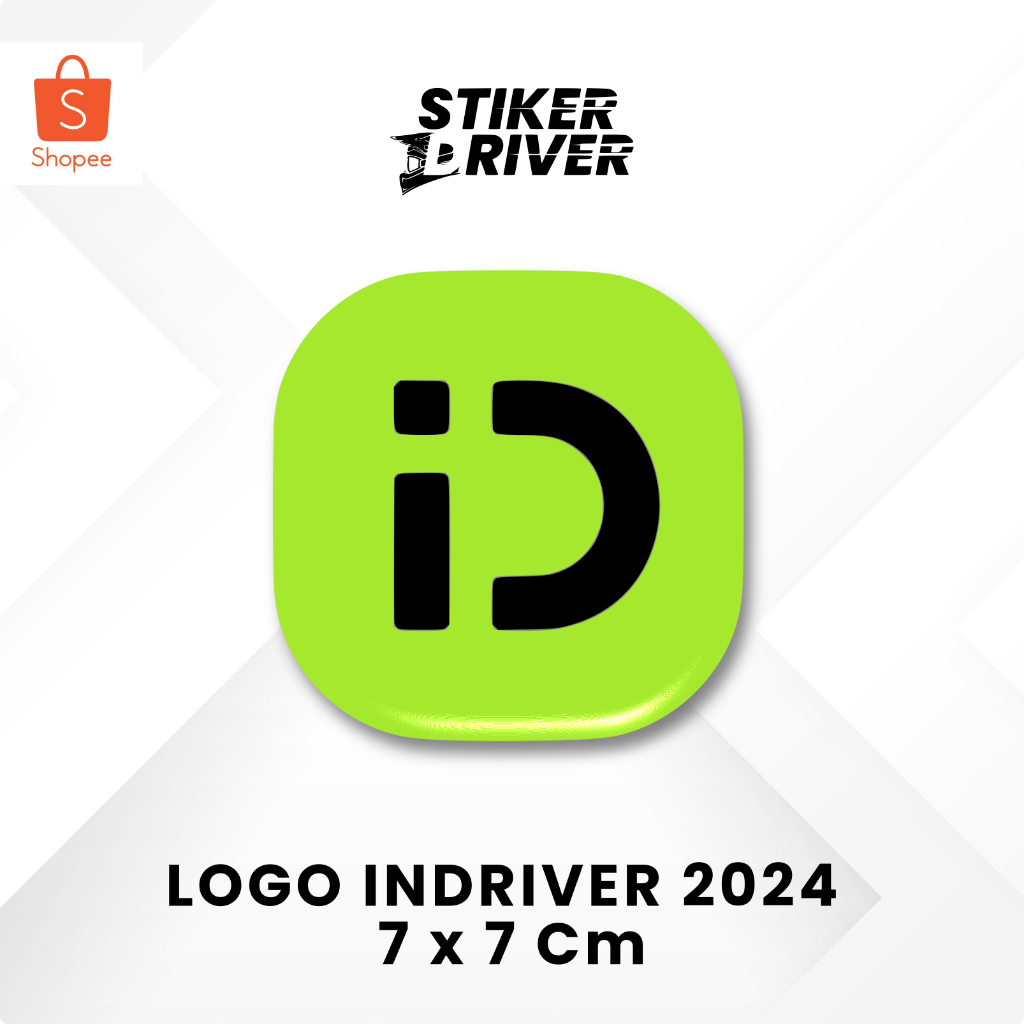 STICKER STIKER INDRIVER LOGO 7 x 7 CM BARU 2024 | MOTOR MOBIL HELM BODY
