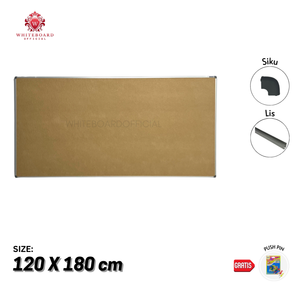 

Softboard / Corkboard / Pin Board / Papan Pengumuman / Papan Mading 120 x 180cm / Sakana