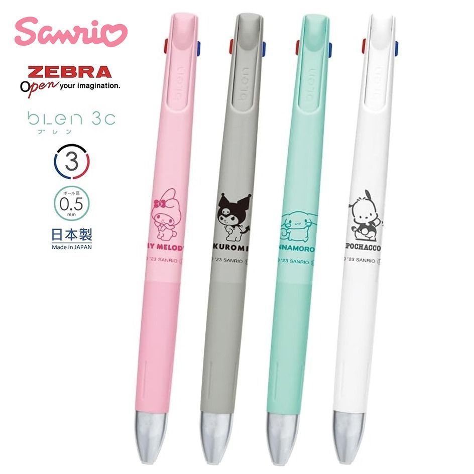 

Zebra bLen 3C by Nendo Sanrio My Melody Kuromi Cinnamoroll Pochacco 3 Color Multi Ballpoint Pen 0.5mm Limited Edition
