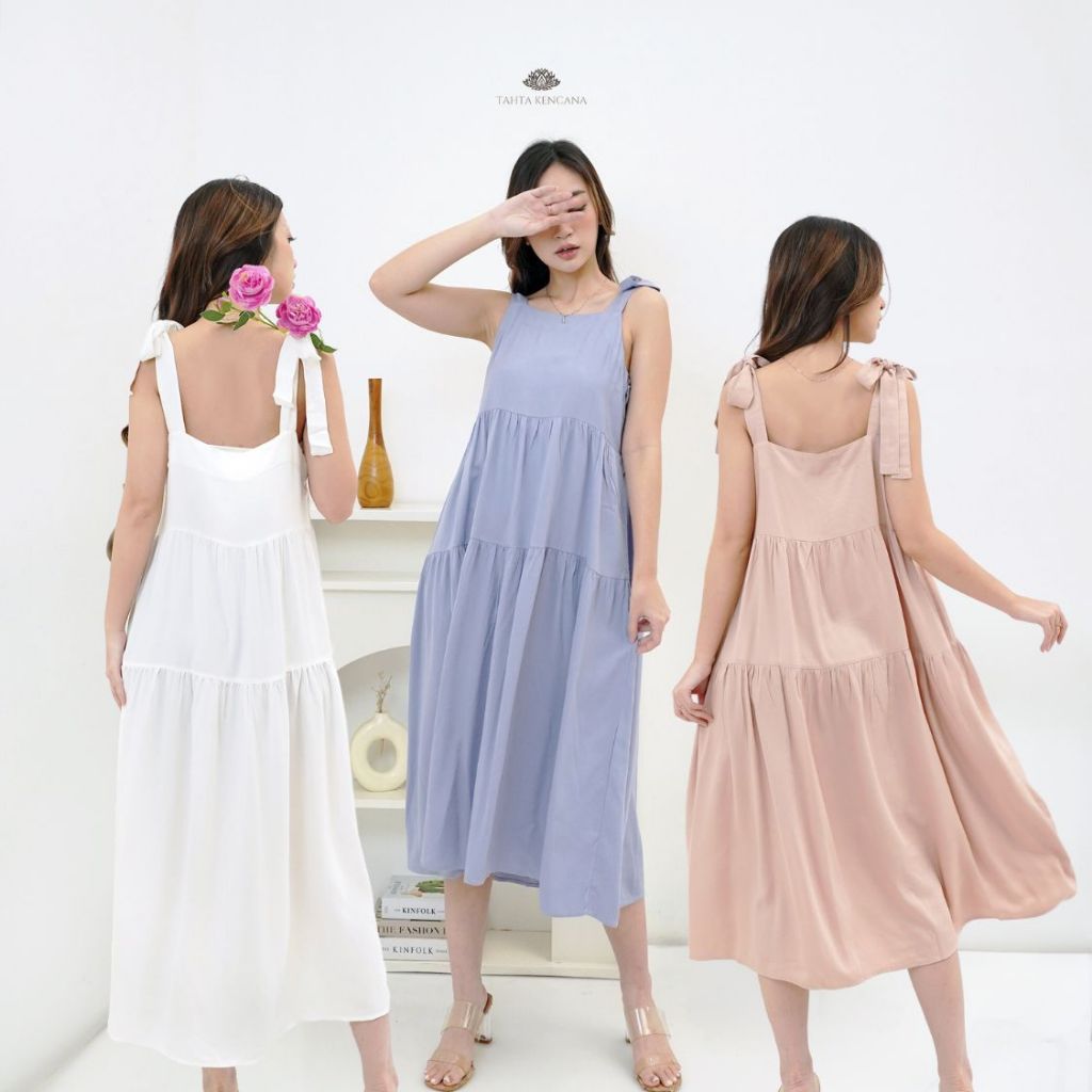 Tahta Kencana - Sleeveless Dress Korean Style | Alice Dress Korea l Midi Dress Outfit Pantai