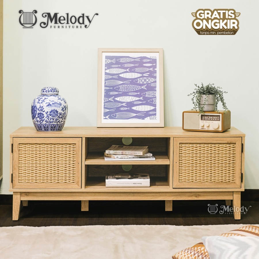 Melody Furniture Meja TV BORDEAUX TV STAND BEAUOAK