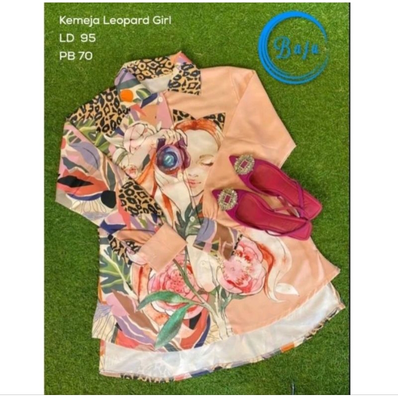 Atasan Blouse KEMEJA LEOPARD GIRL