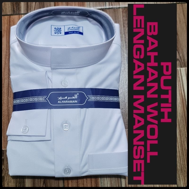 ( WOLL ) GAMIS / JUBAH AL HARAMAIN WOLL MANSET PUTIH VIET