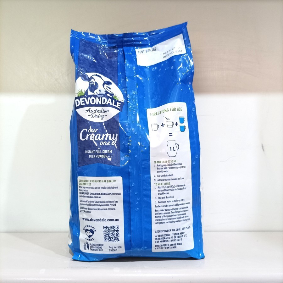

Devondale Our Creamy One Instan Milk Powder 1kg / Susu bubuk Calcium