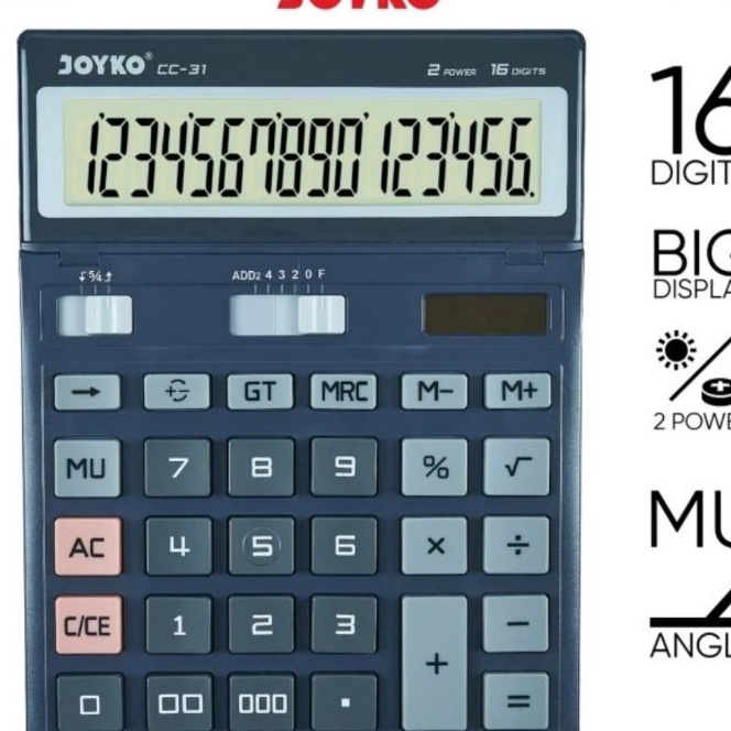 

Bonus JOYKO CC31 CHECK ULANG 16 Digit DESKTOP CALCULATOR Big LCD Kalkulator CC 31