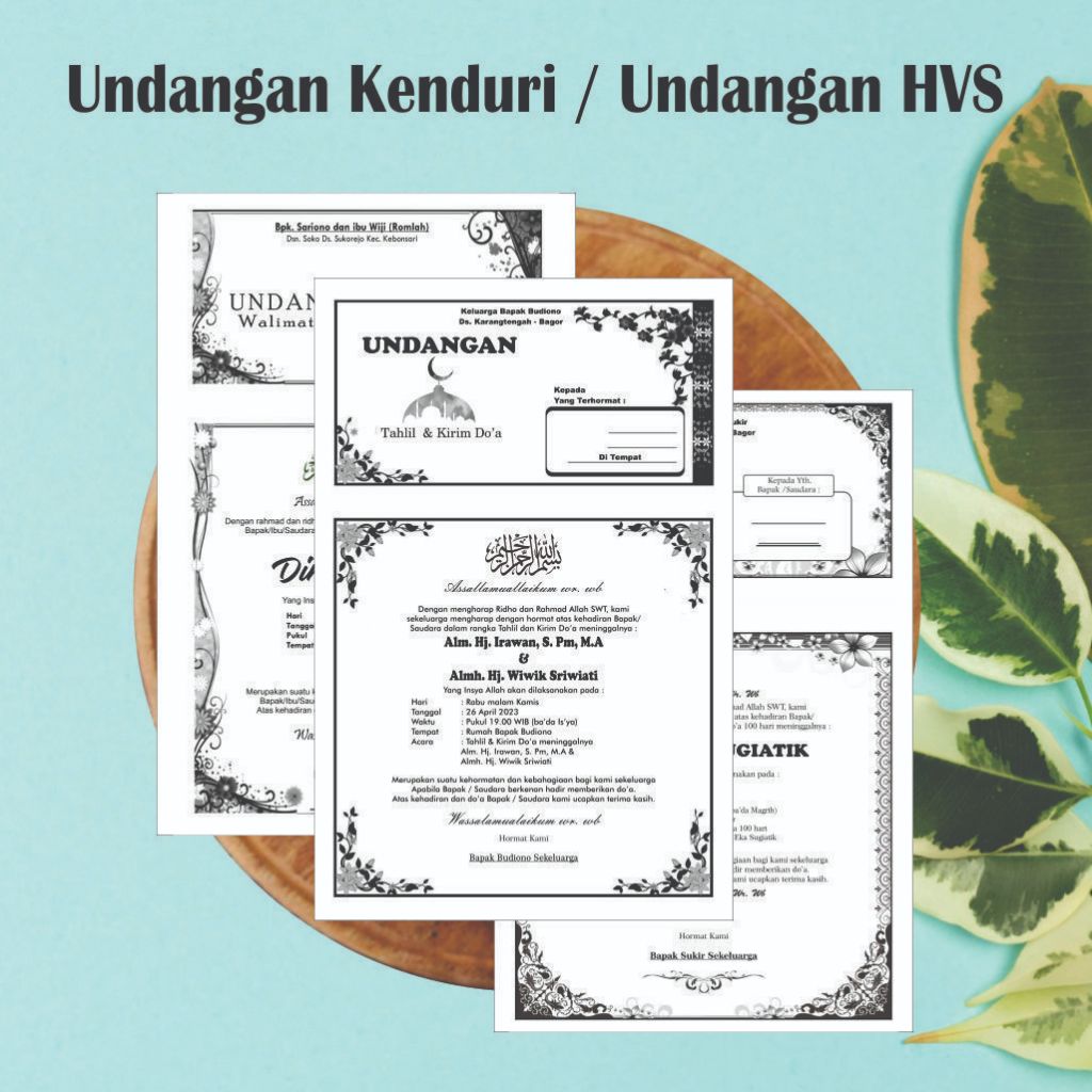 

UNDANGAN KENDURI TAHLILAN UNDANGAN TASYAKURAN KHTANAN UNDANGAN AQIQAH UNDANGAN HAJATAN UNDANGAN TASYAKURAN PERNIKAHAN