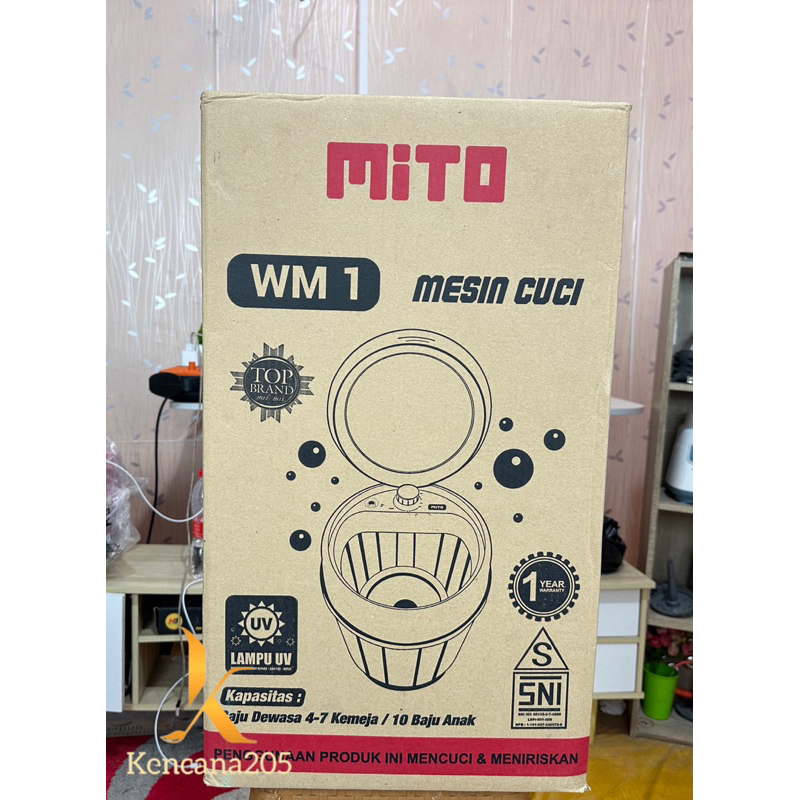 Mesin Cuci Portable Mito WM1 WM 1 Kapasitas 3.5 kg Kecil Garansi Resmi