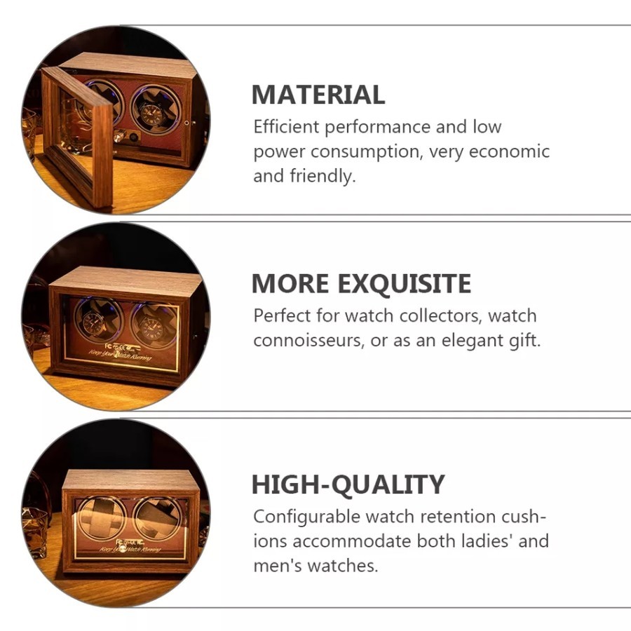 MH - kotak jam tangan otomatis winder box 2 slot premium box watch SKW142