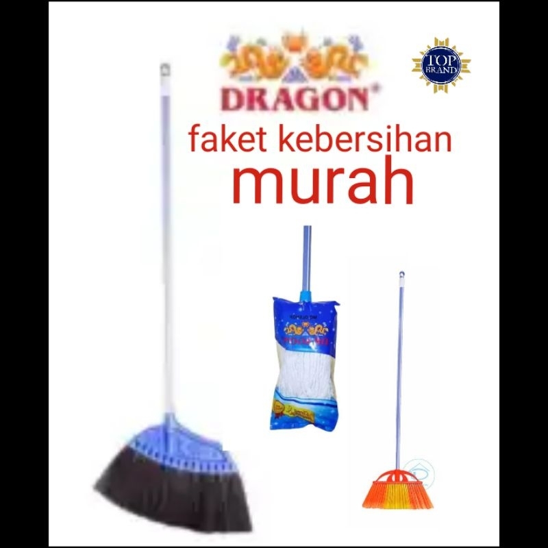 SAPU INJUK .PELAN. SAPU PLASTIK DRAGON paket kebersihan Murah DRAGON.3 set