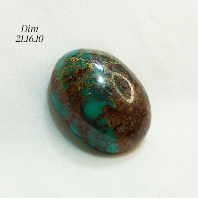 Batu Pirus Persia Hijau Tua Lawas Mumbul