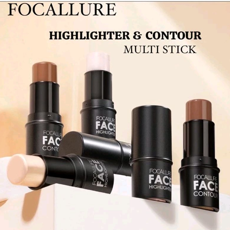 FOCALLURE Highlighter & Contour Multi Stick - Highlighter Focallure - Contour Focallure - Pengkilat 