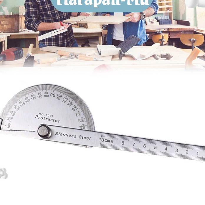 

Unggul Busur Derajat Penggaris Busur Alat Ukur Sudut Pengukur Sudut Stainless Degree Protractor