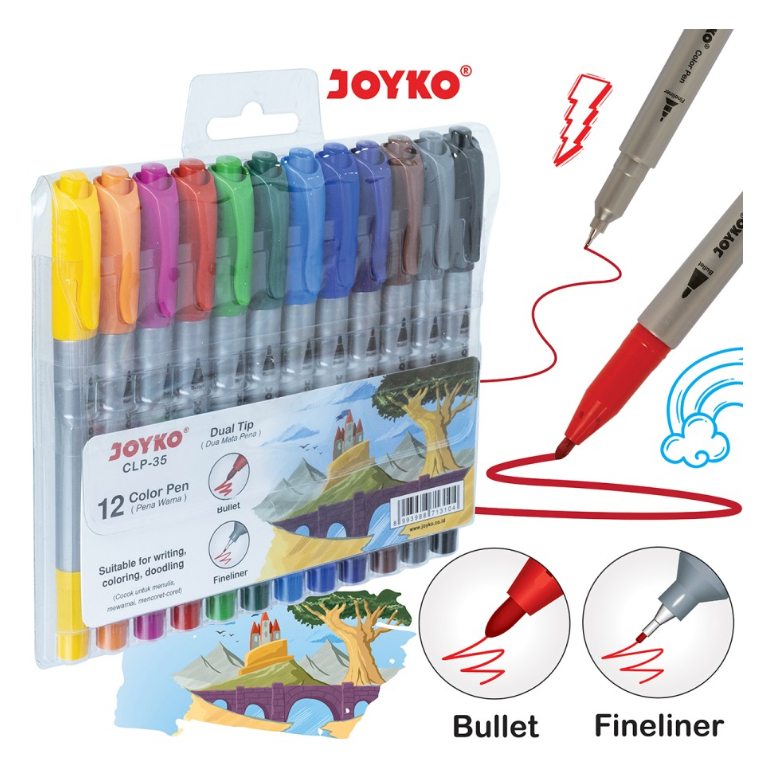 

Color Pen Pulpen Pena Warna Joyko CLP-35 1 Set 12 Warna