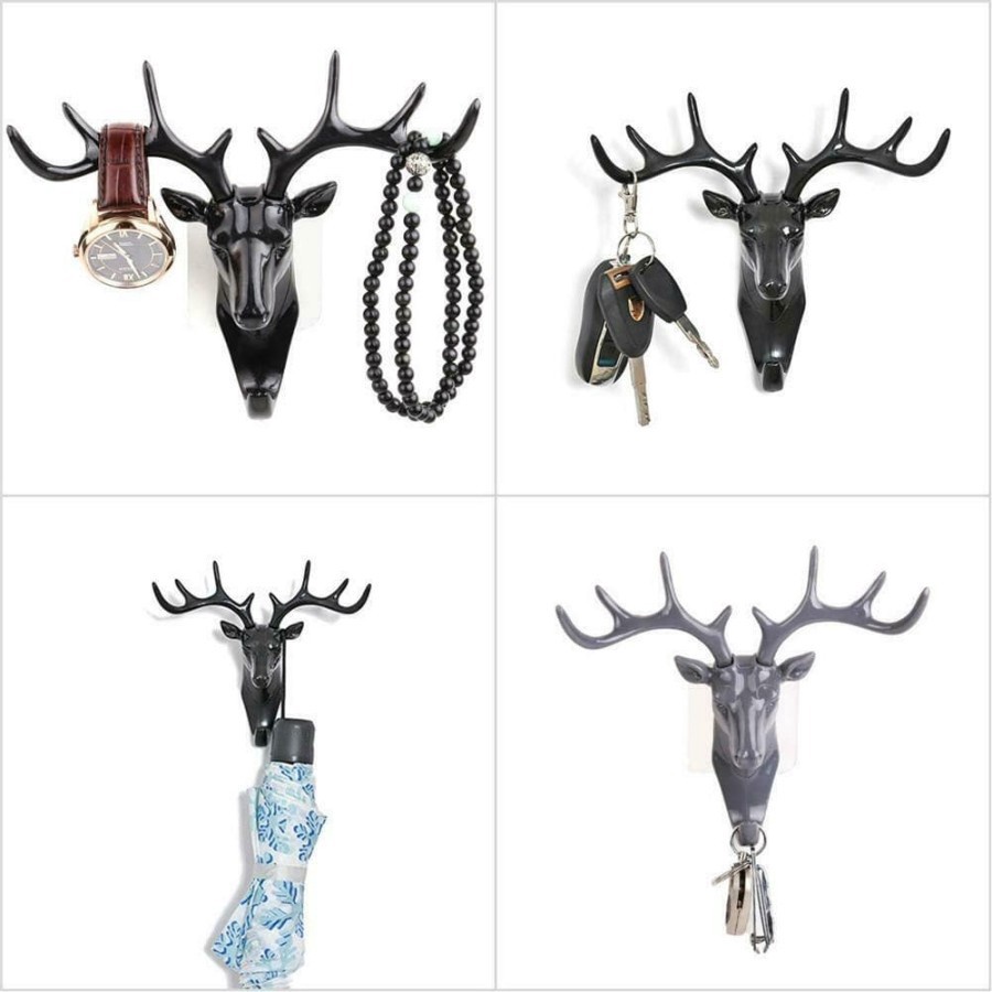 TERMURAH TravelmateGantungan Dinding Tanduk Rusa Deer Hanger Baju Kunci Pajangan
