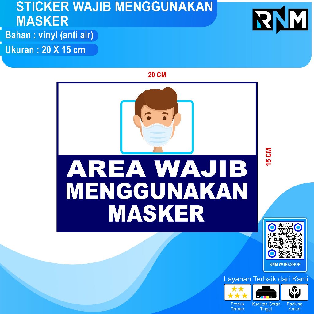STICKER WAJIB MENGGUNAKAN MASKER 20 X 15