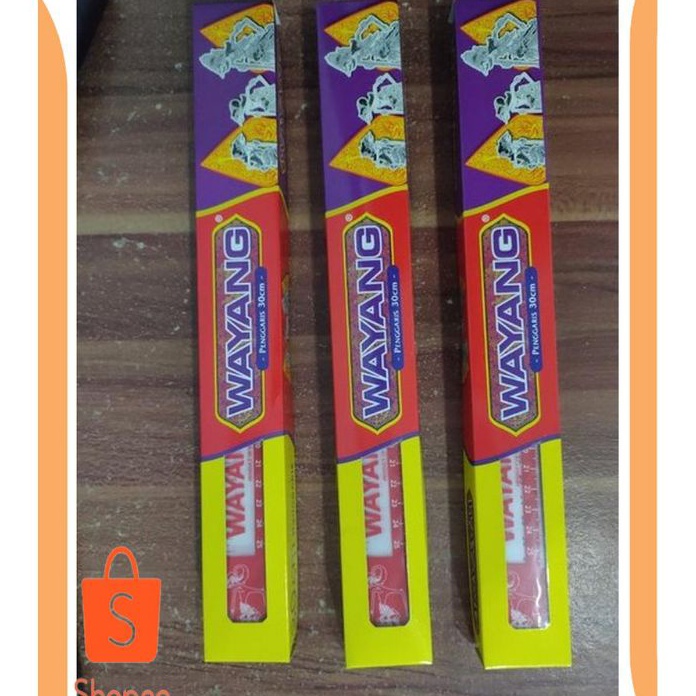 

berkualitas Penggaris plastik 3cm Wayang 1pak12pcs
