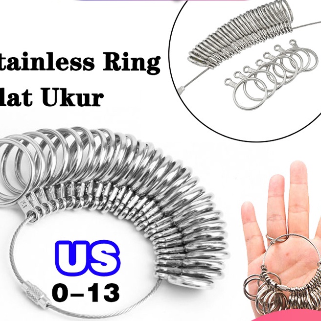 

Super 13 Alat Ukur Cincin Pengukur JariUS Standar Sizer Finger RingCincin Ukuran Jari