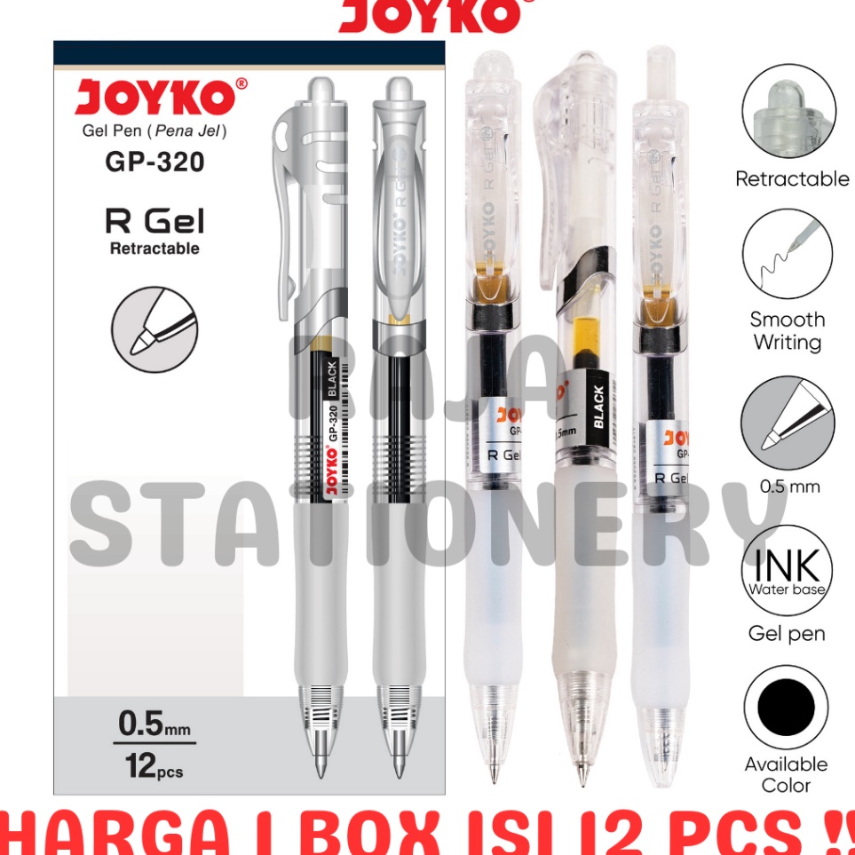 

JOYKO GEL PEN BLACK RGEL PENA PULPEN JOYKO HITAM CETEK MIRIP GP265 RGEL GP32 12PCS